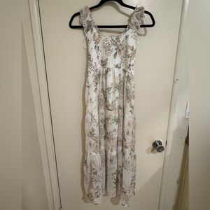 May Berries Floral Maxi Dress in Cream, S, NWT